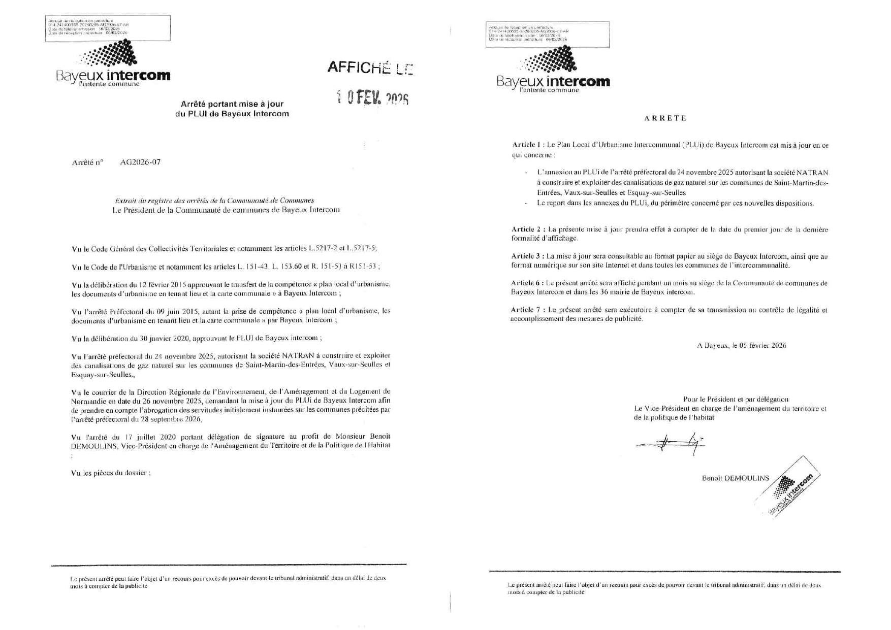 arrete portant mise à jour PLUi7 page 0001